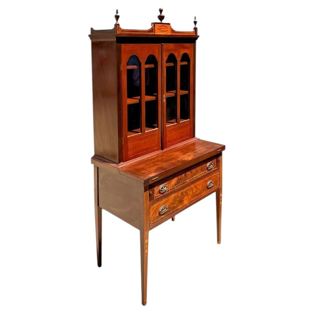 Vintage Marquetry Secretary Desk