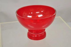 Vintage Marquis Waterford Red 8" Tango Footed Mid Century Modern Glass Bowl