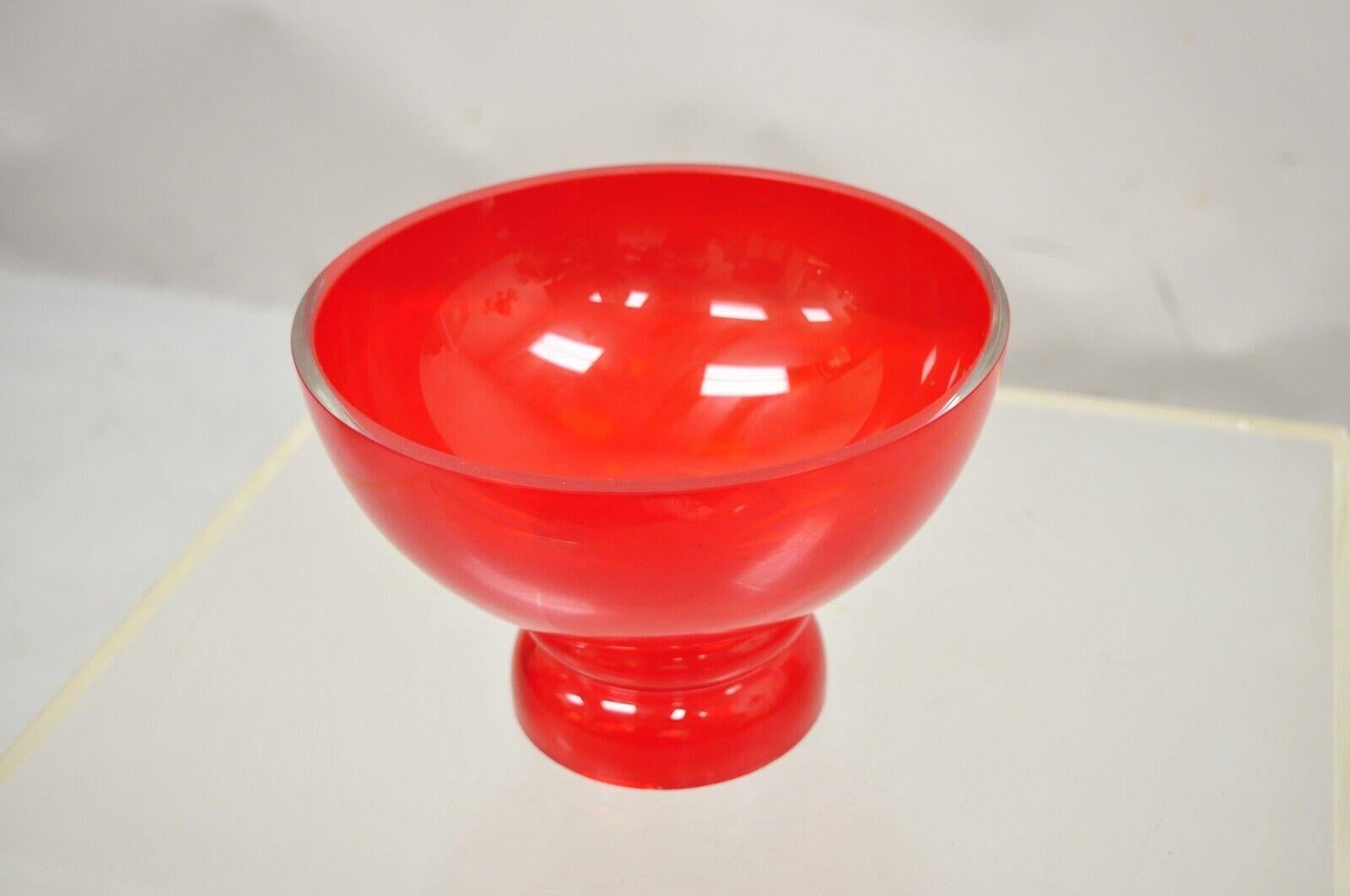 Vintage Marquis Waterford Red Tango Footed Modern Bowl For Sale 1