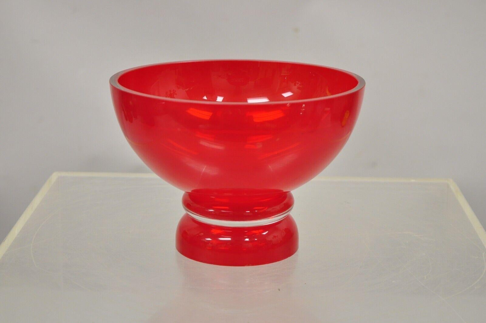Vintage Marquis Waterford Red Tango Footed Modern Bowl For Sale 2