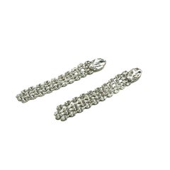 Vintage Marquise Crystal Shoulder Duster Earrings 5 Inch Drop 1980s