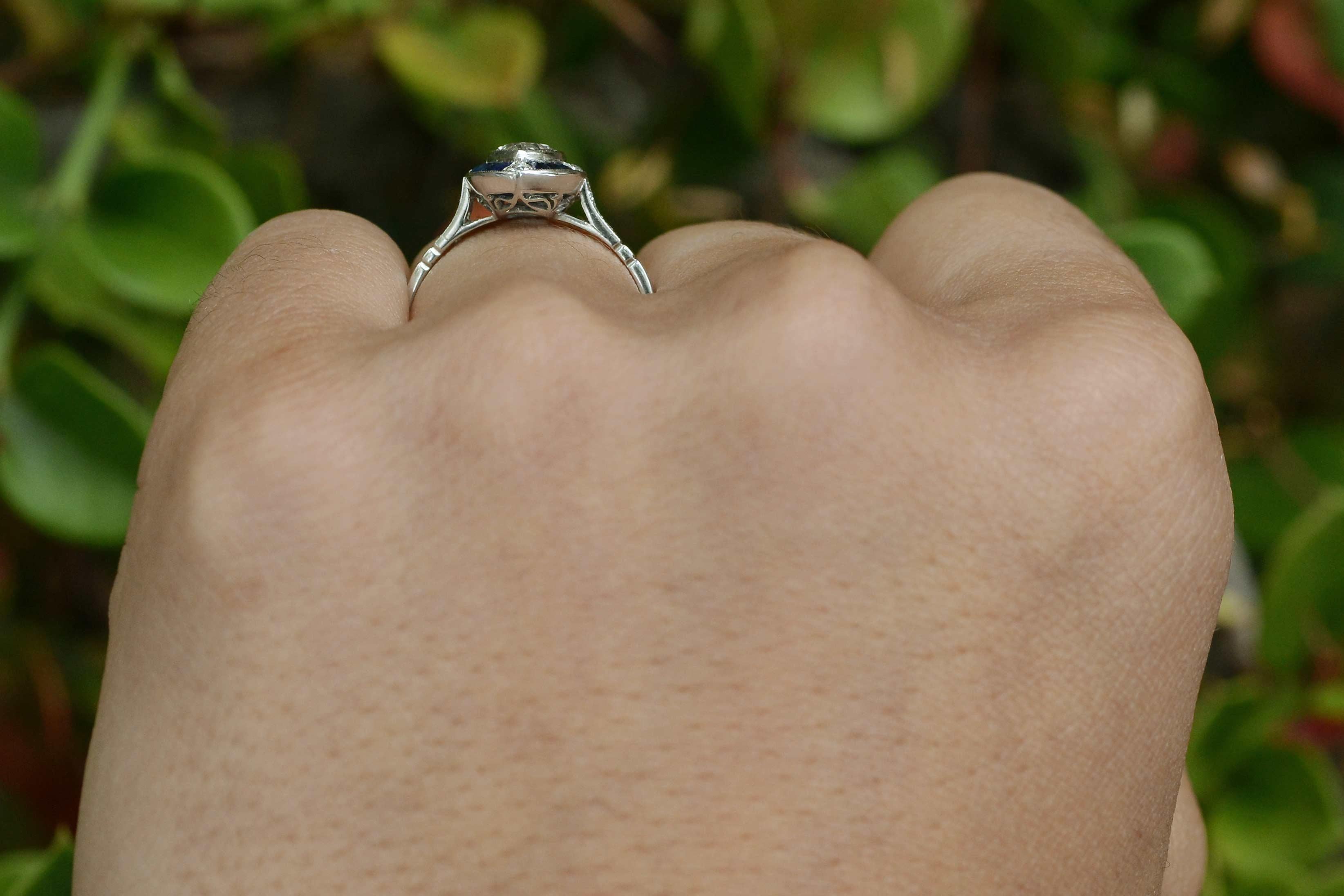 vintage marquise sapphire ring