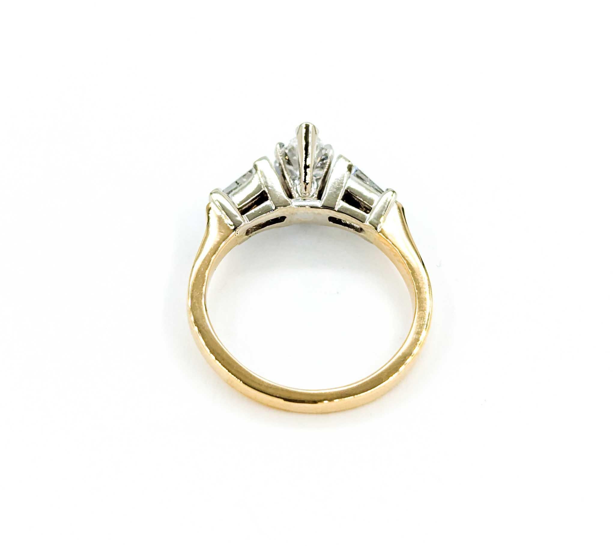 Vintage Marquise Diamant Verlobungsring in zwei Tönen Gold im Angebot 1