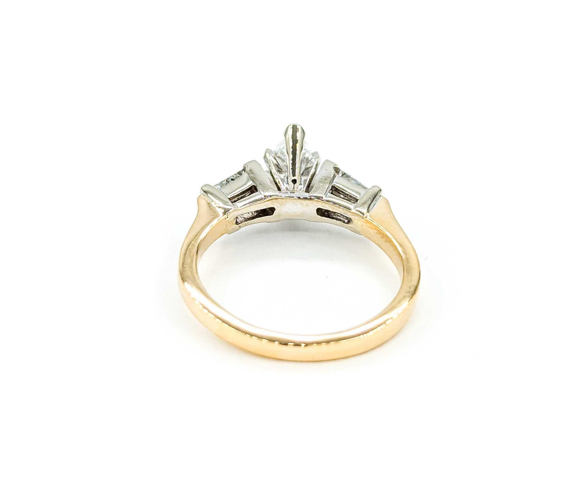 Vintage Marquise Diamant Verlobungsring in zwei Tönen Gold im Angebot 2