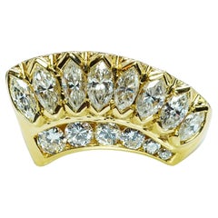 Vintage Marquise Diamond Ring 18K Yellow Gold Estate Jewelry