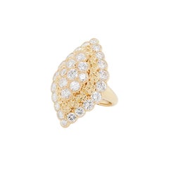Vintage Marquise Shaped Diamond und 18 Karat Gelbgold Cocktail Ring