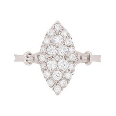 Vintage Marquise-Shaped Diamond Cluster Ring, circa 1970s