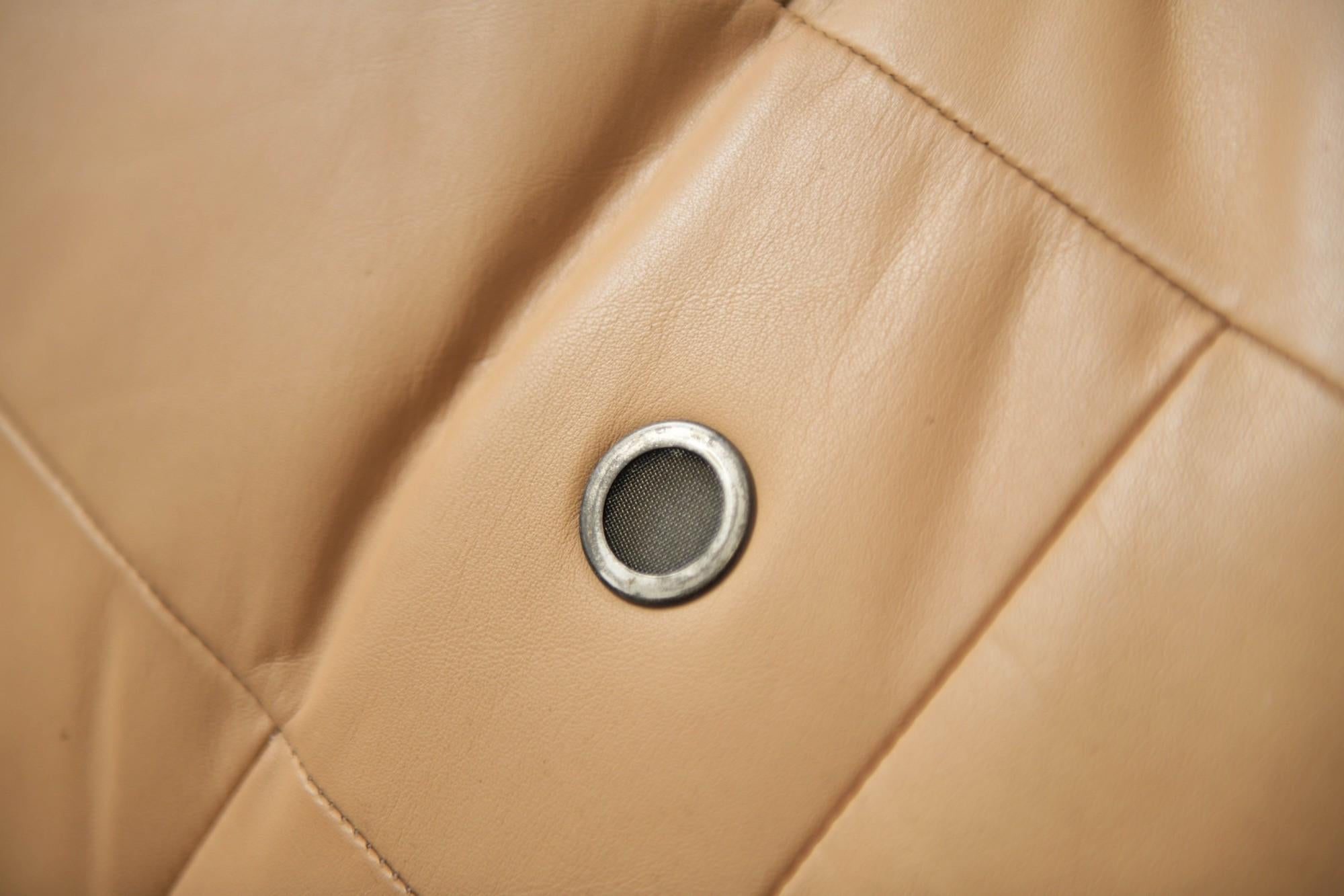 Vintage Marsala Sofa, Beige Patchwork Leather by Michel Ducaroy for Ligne Roset 8
