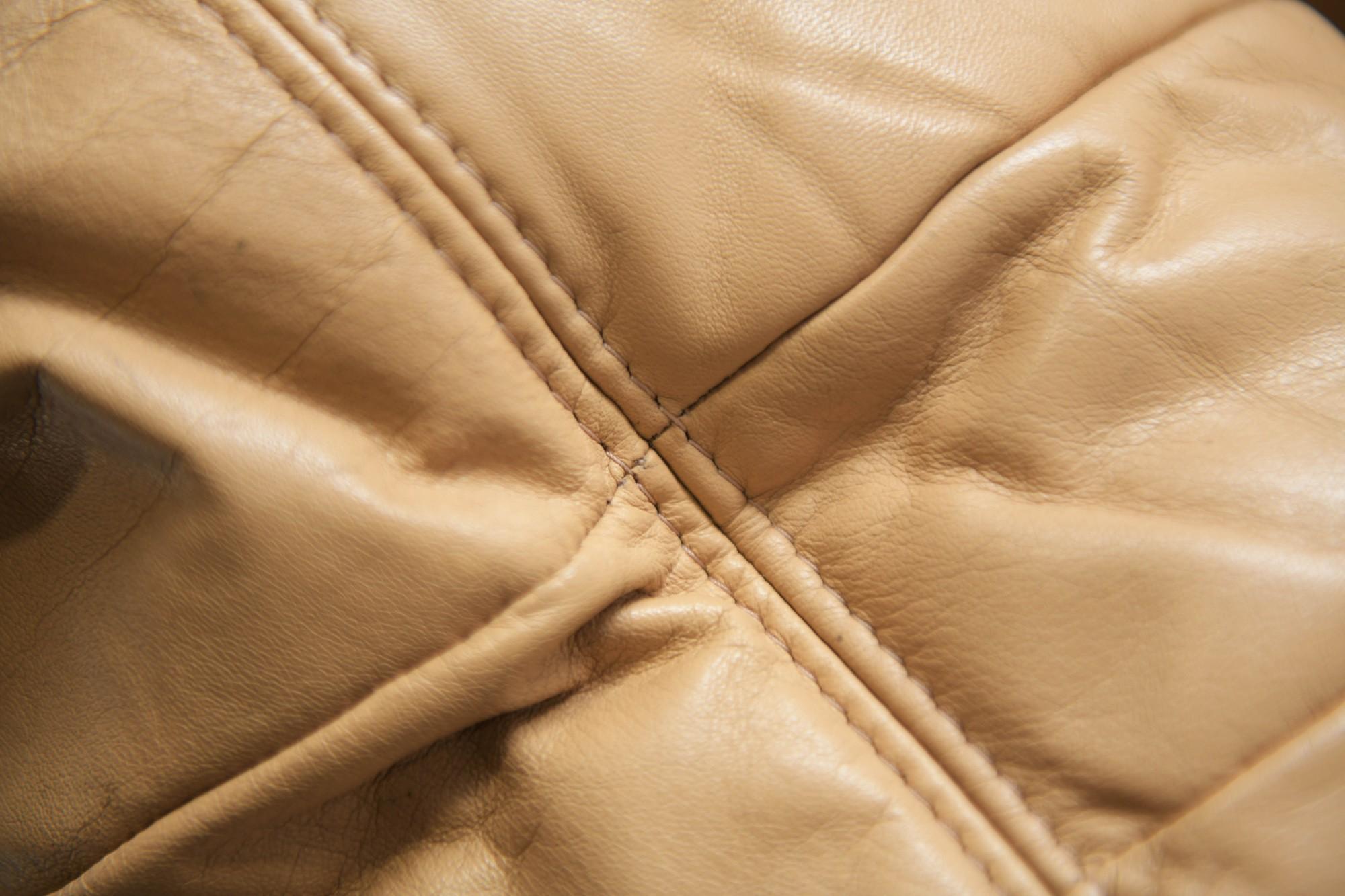 Vintage Marsala Sofa, Beige Patchwork Leather by Michel Ducaroy for Ligne Roset 11
