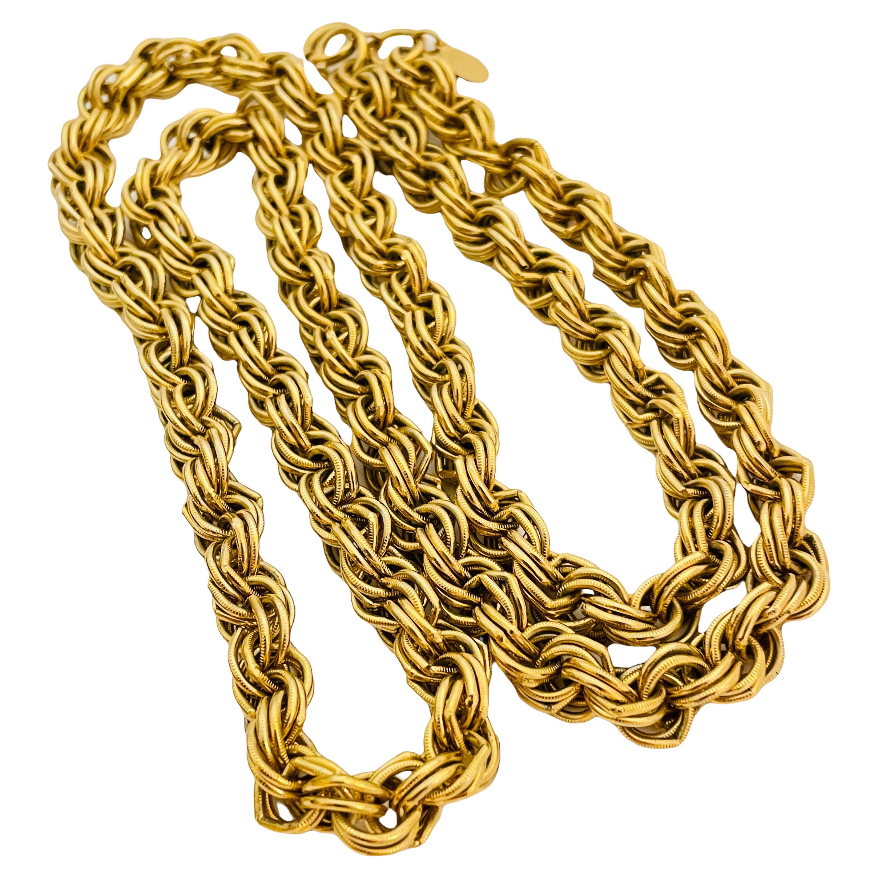 Vintage MARSHALL FIELDS gold tone designer chain necklace For Sale