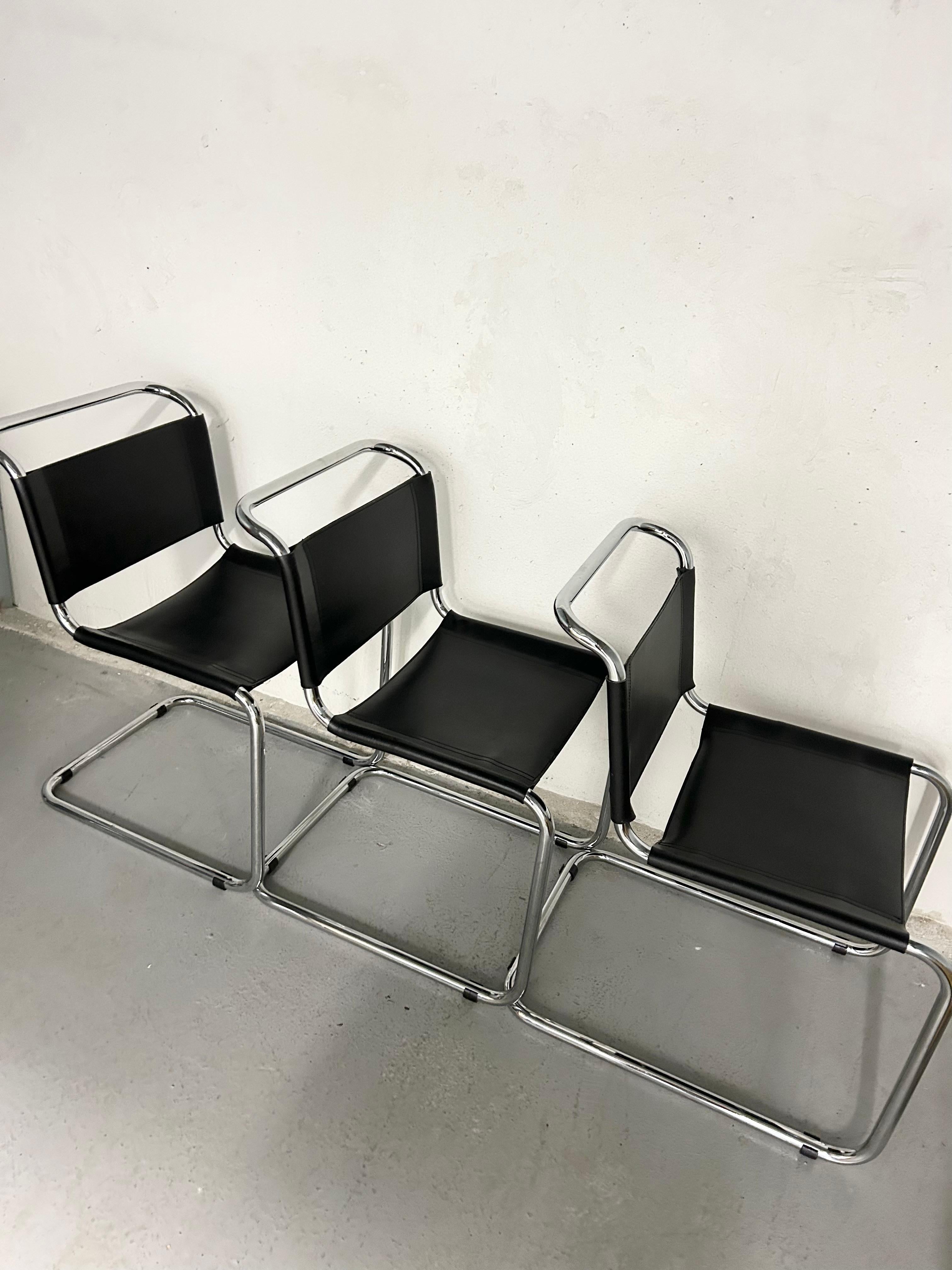 Late 20th Century Vintage Mart Stam S33 Style Chrome Chair
