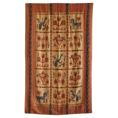 Vintage Märta Gahn Large Brown Wall Tapestry in Wool, Sweden, 1930