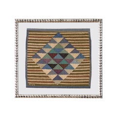 Vintage Märta Måås-fjetterström “Mosaikrutan” Wall Tapestry, Sweden, 1950s