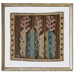 Vintage Märta Måås-Fjetterström Wall Tapestry in Antique Frame:: Sweden 1940's