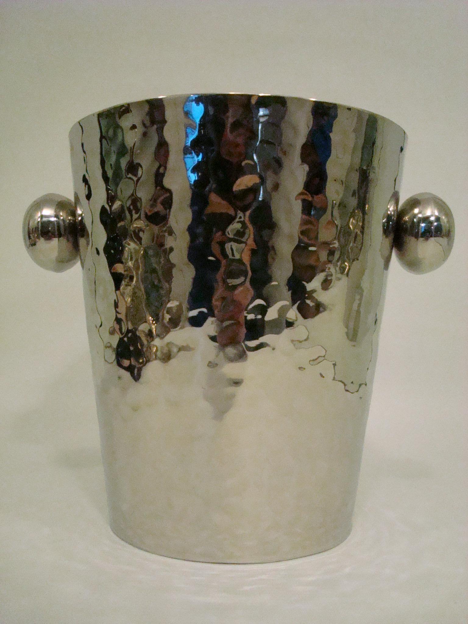 Silvered Vintage Martele Champagne / Wine Cooler Bucket. Italy 1960´s For Sale