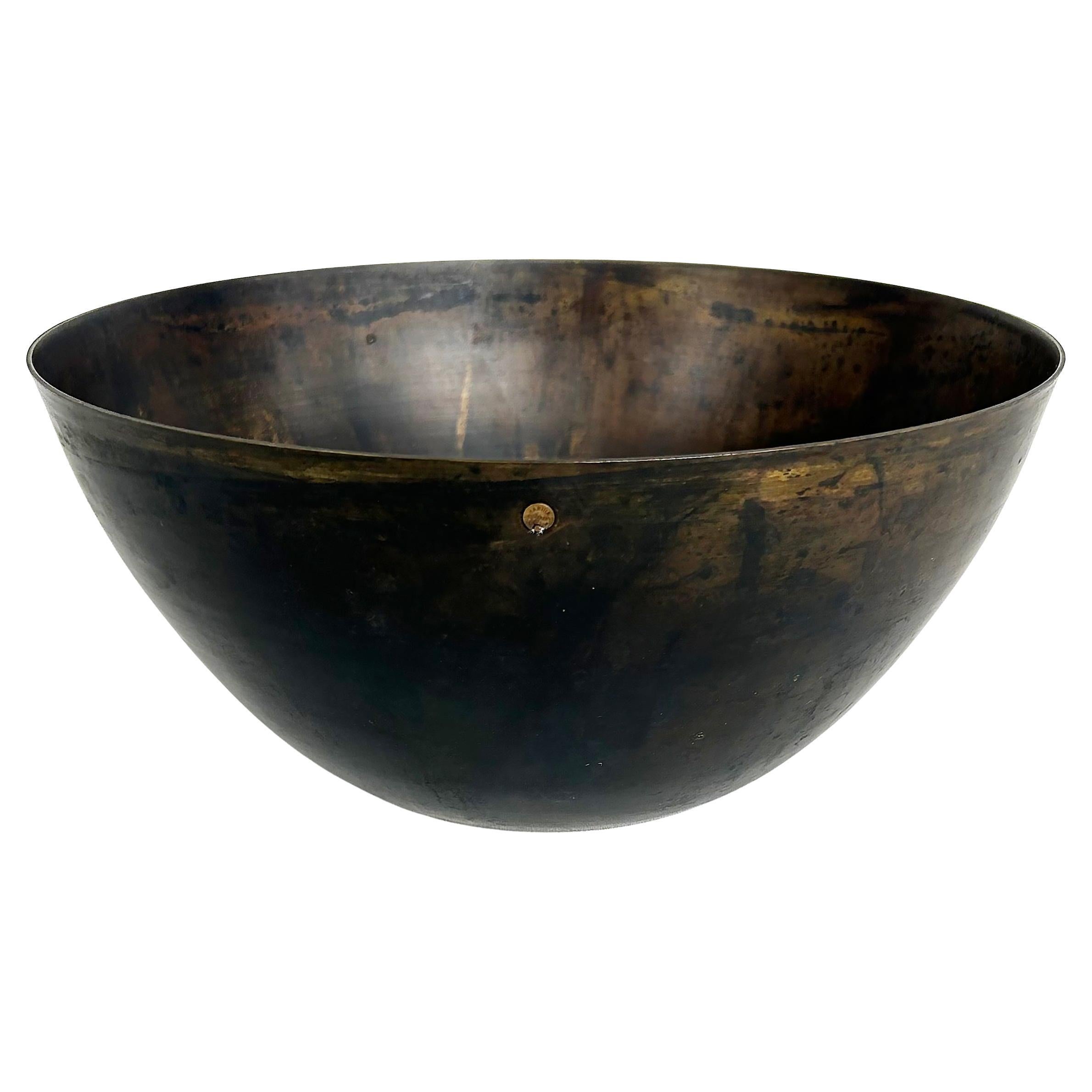 Vintage Martha Sturdy Bol patiné en bronze doré noirci, signé