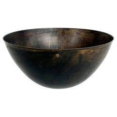 Vintage Martha Sturdy Bol patiné en bronze doré noirci, signé