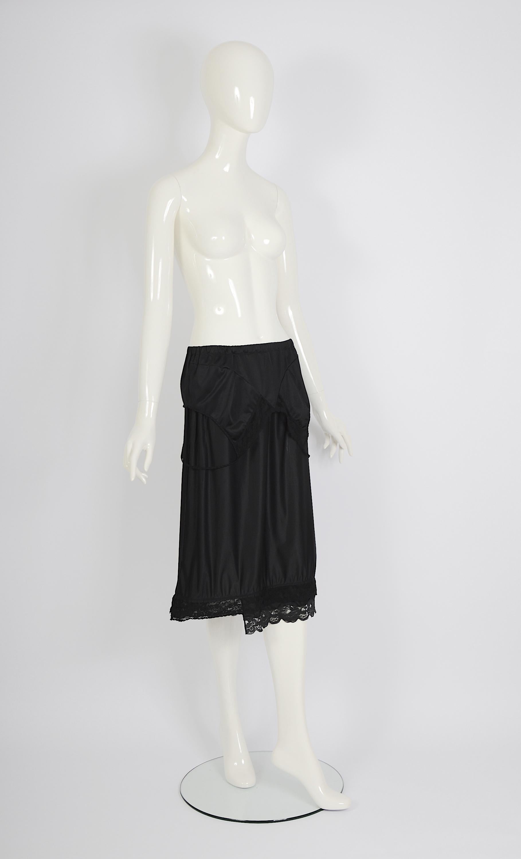 Women's Vintage Martin Margiela artisanal ss 2003 runway black folded dress skirt For Sale