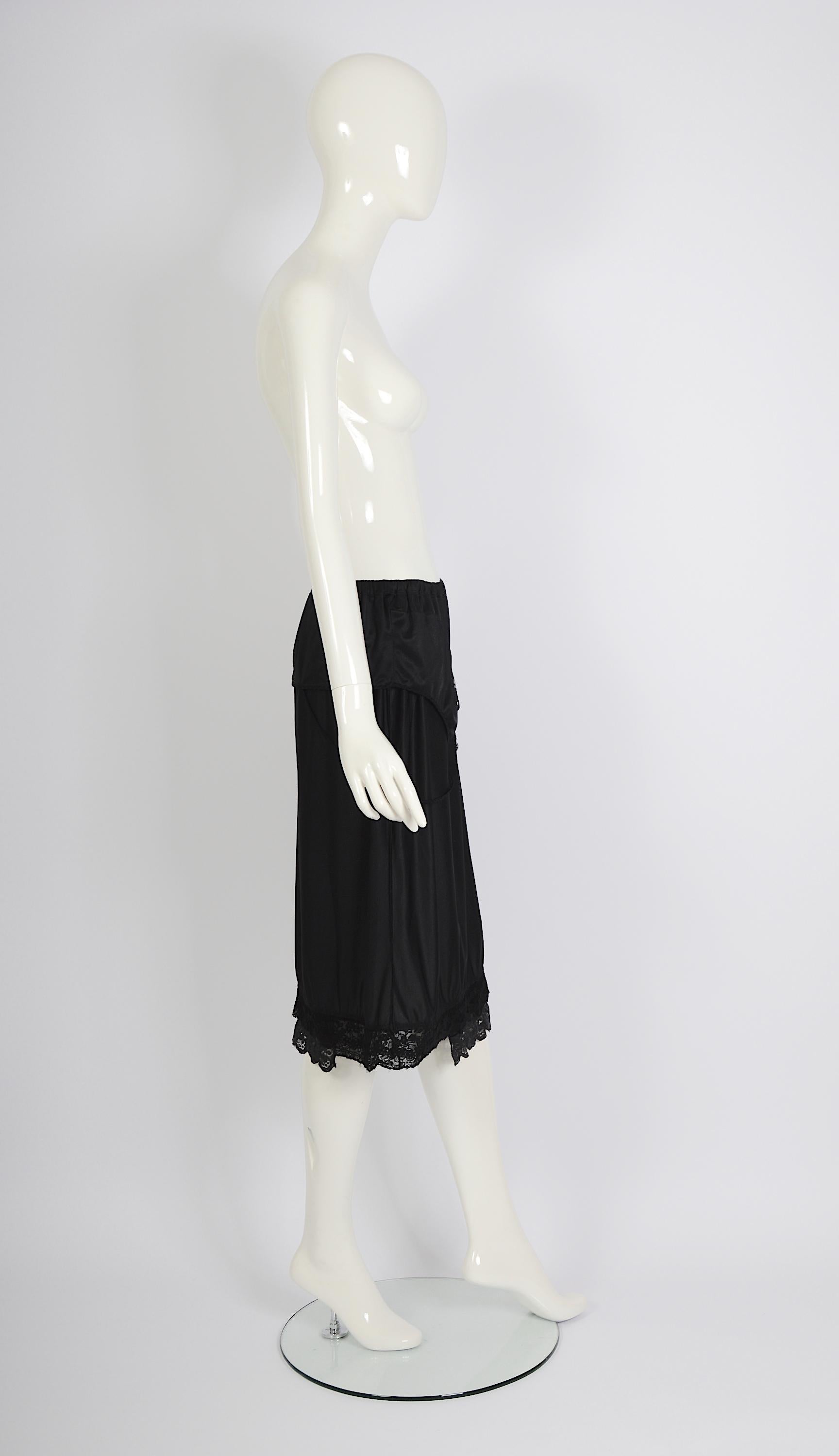 Vintage Martin Margiela artisanal ss 2003 runway black folded dress skirt For Sale 1