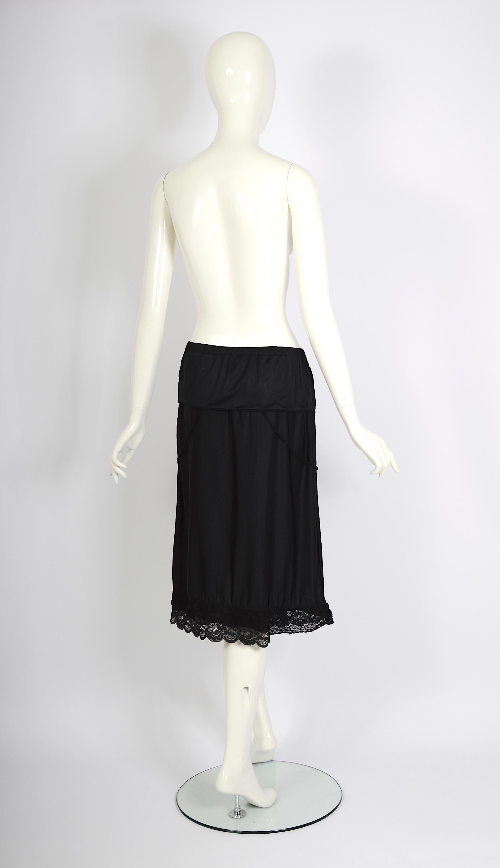 Vintage Martin Margiela artisanal ss 2003 runway black folded dress skirt For Sale 2