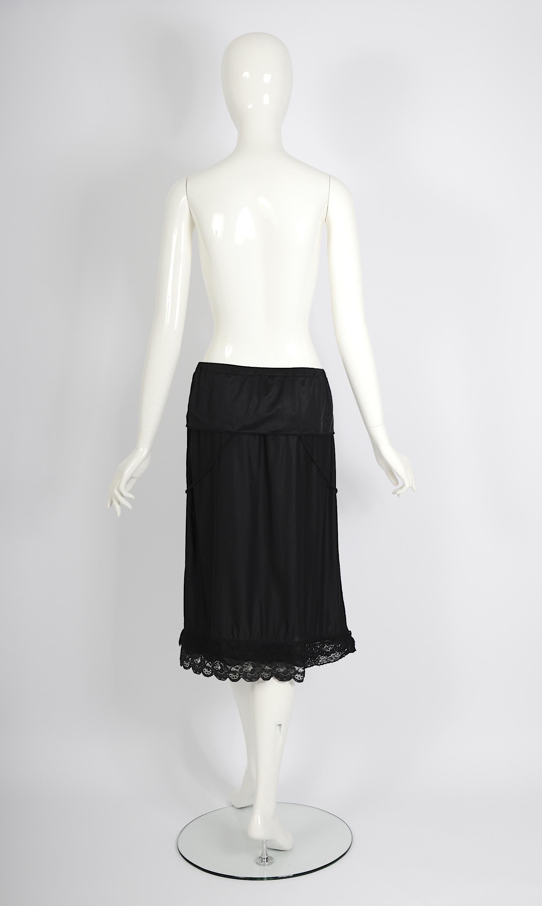 Vintage Martin Margiela artisanal ss 2003 runway black folded dress skirt For Sale 3