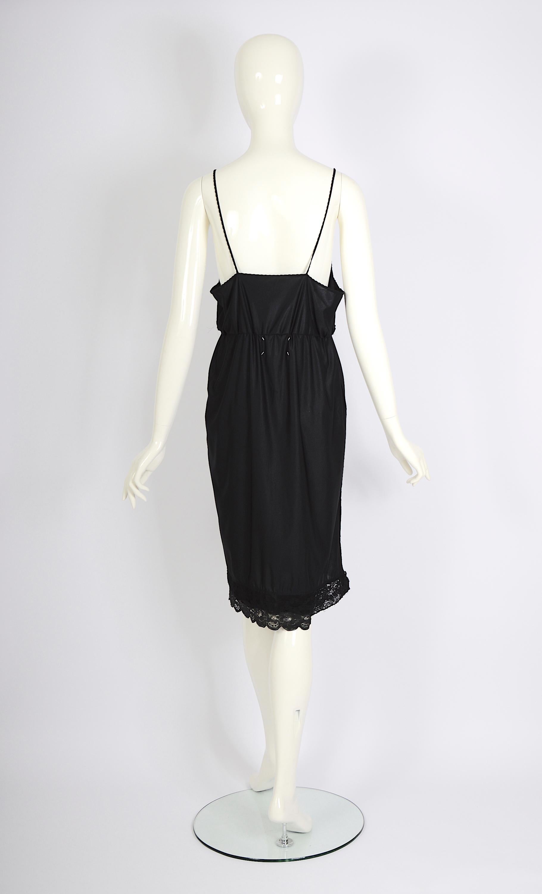 Vintage Martin Margiela artisanal ss 2003 runway black folded dress skirt For Sale 4