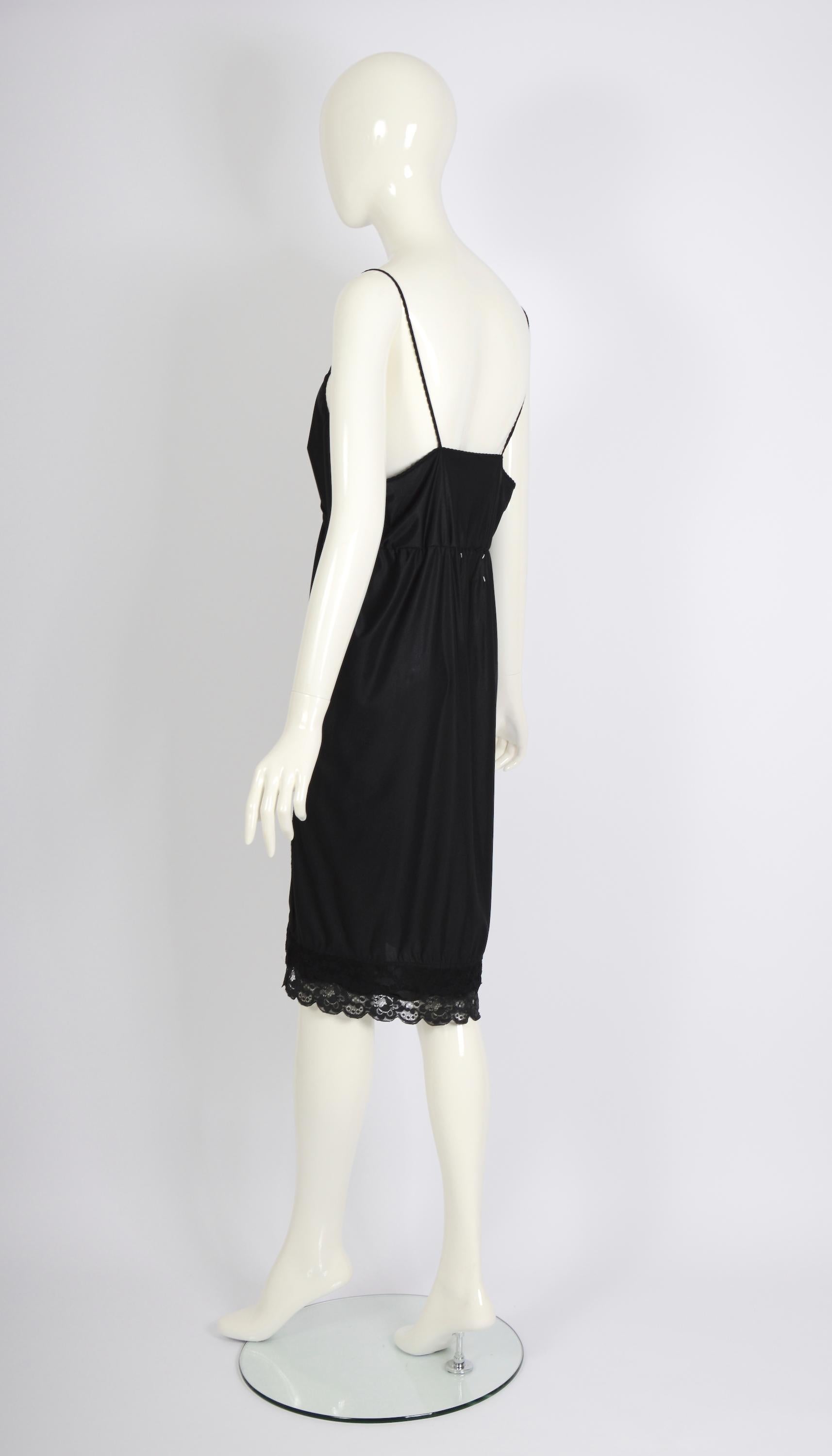 Vintage Martin Margiela artisanal ss 2003 runway black folded dress skirt For Sale 5