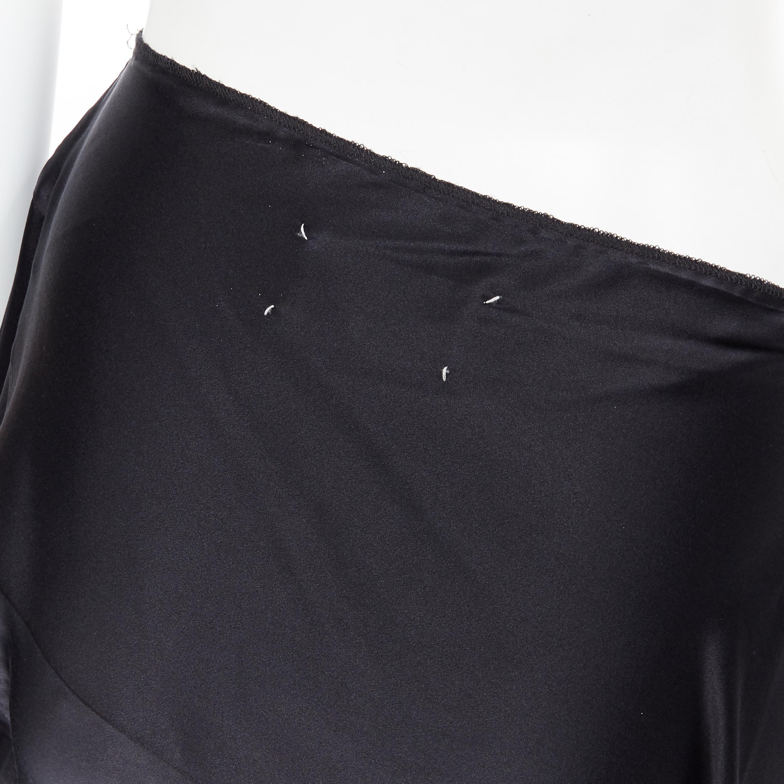MARTIN MARGIELA vintage in seta nera, con gonna a sottoveste laterale, IT38 6