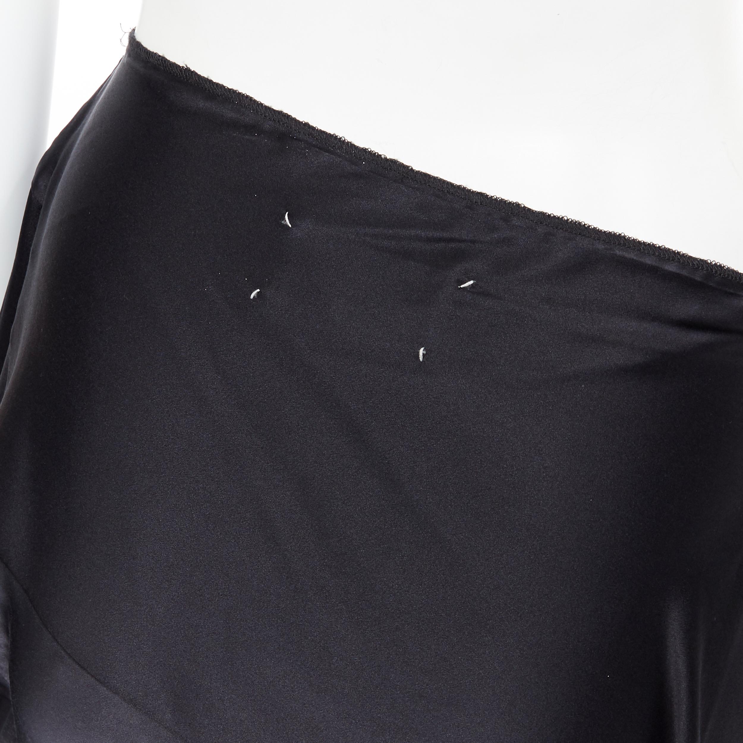 vintage MARTIN MARGIELA black silk deconstructed side way slip dress skirt IT38 5