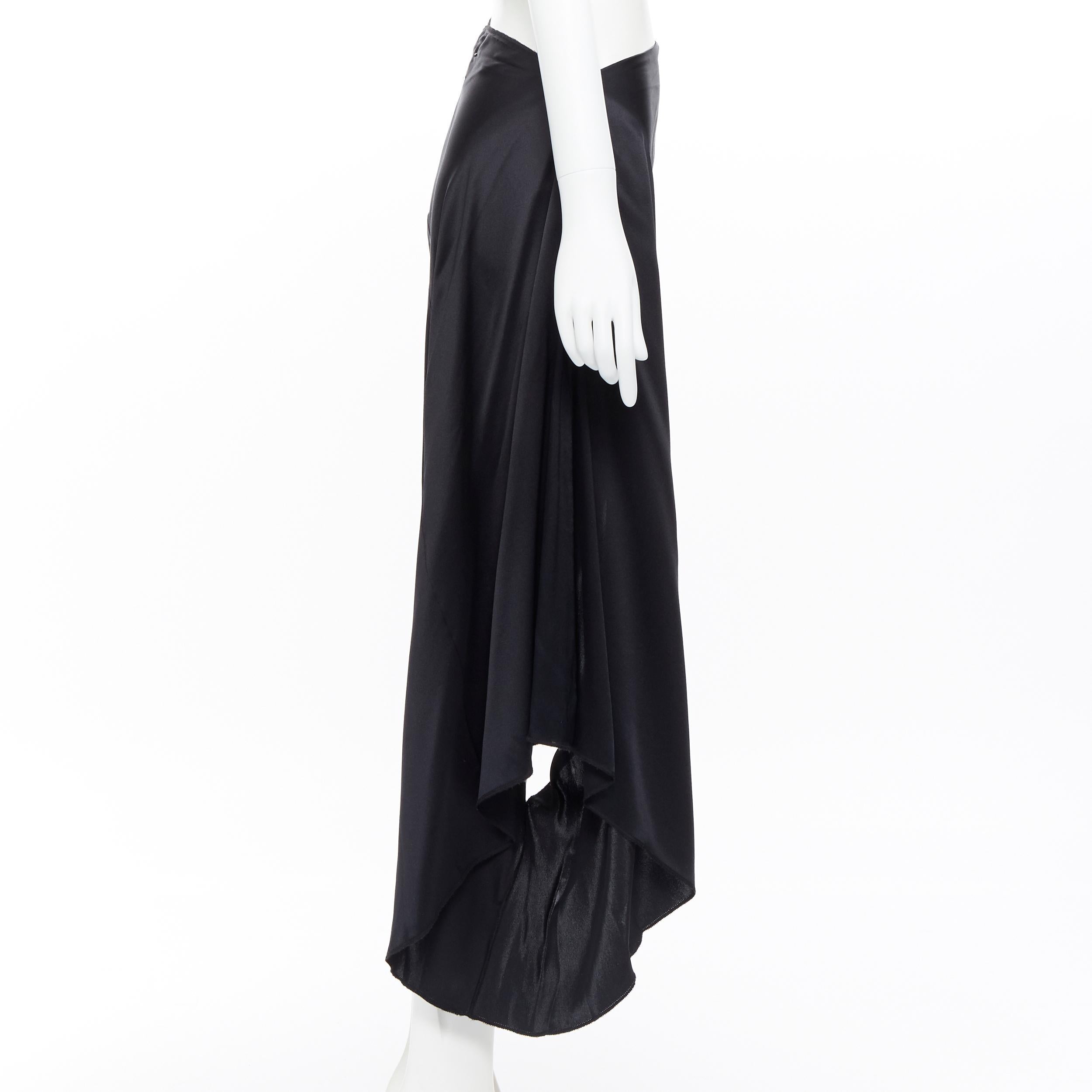 vintage MARTIN MARGIELA black silk deconstructed side way slip dress skirt IT38 In New Condition In Hong Kong, NT