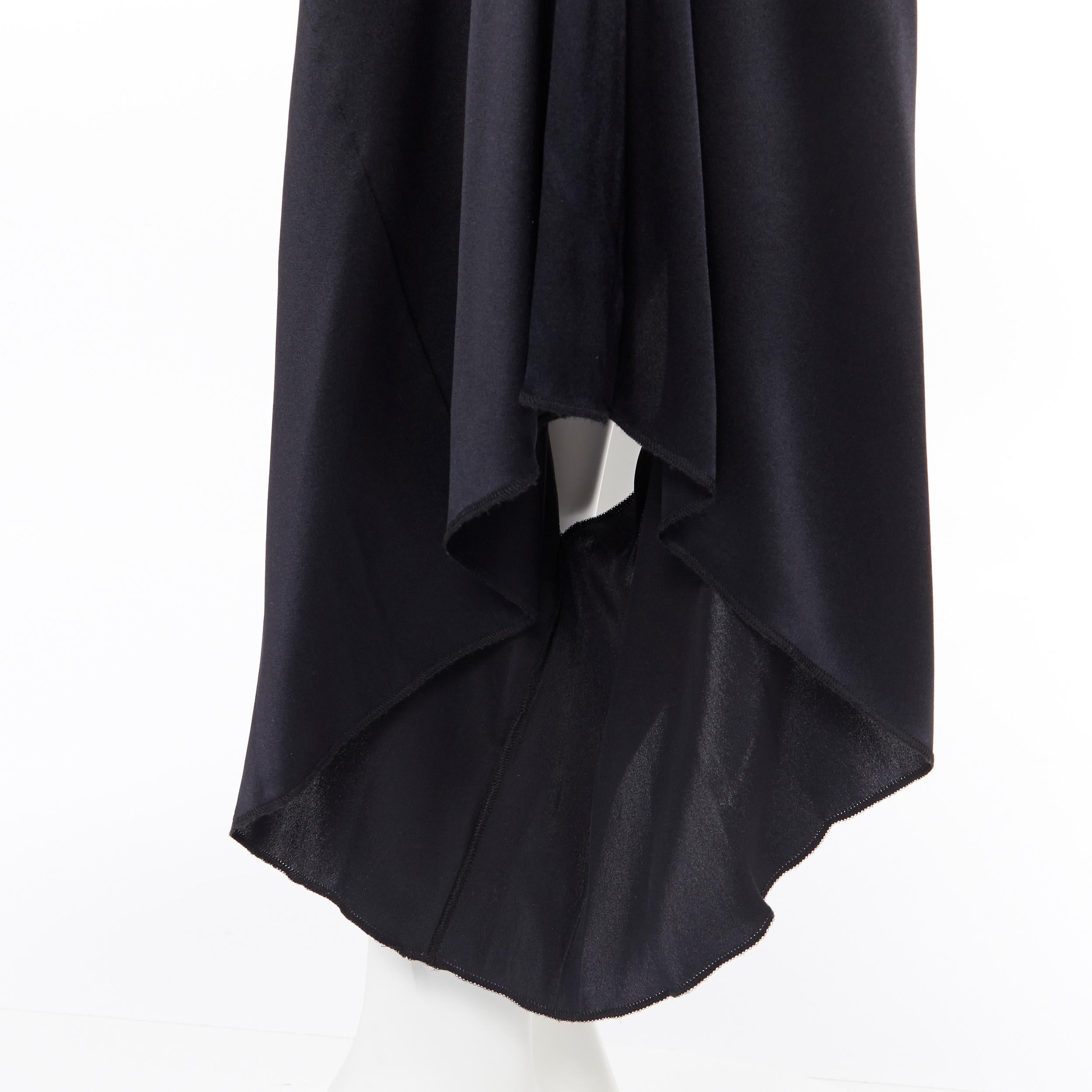 MARTIN MARGIELA vintage in seta nera, con gonna a sottoveste laterale, IT38 3