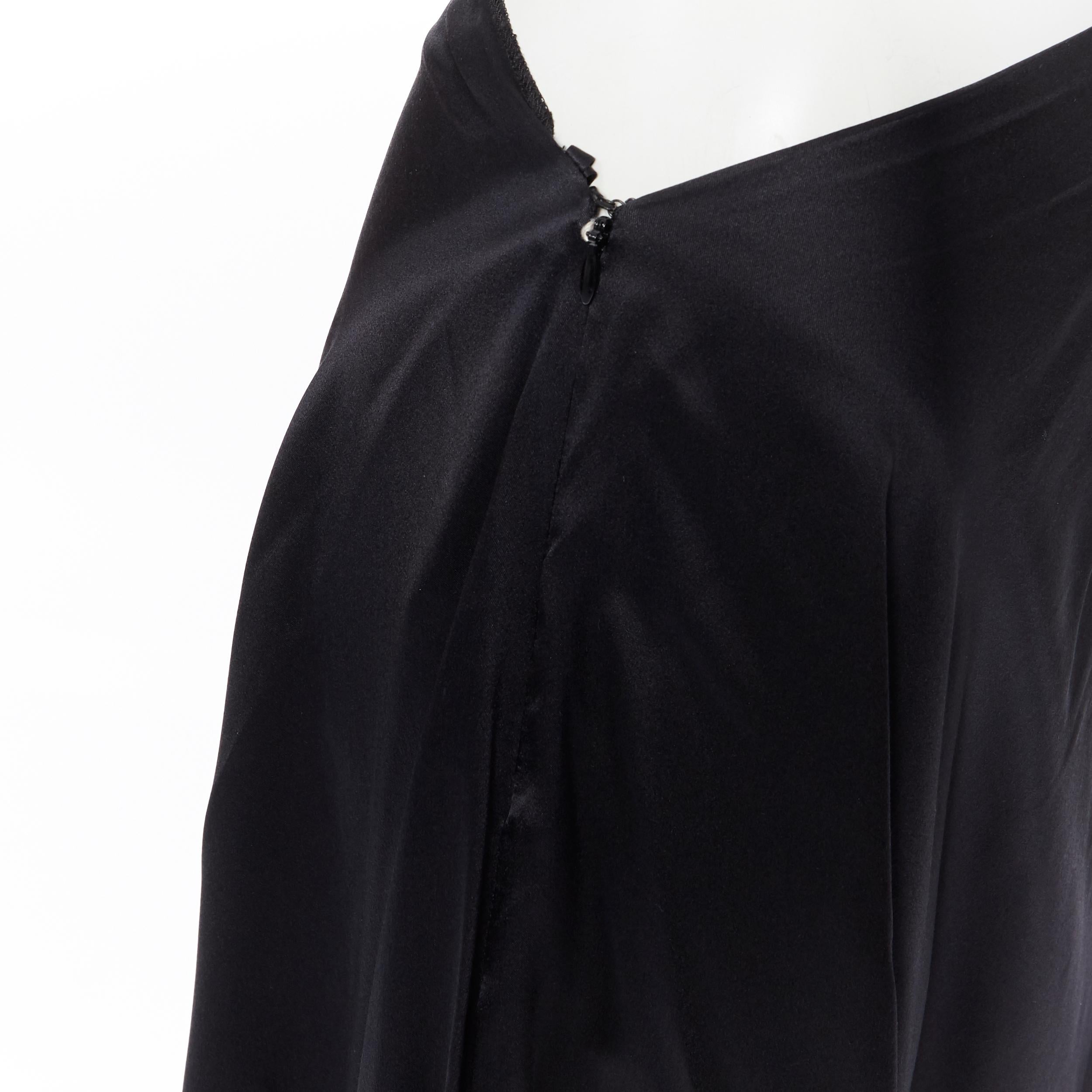 MARTIN MARGIELA vintage in seta nera, con gonna a sottoveste laterale, IT38 4