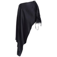 vintage MARTIN MARGIELA black silk deconstructed side way slip dress skirt IT38