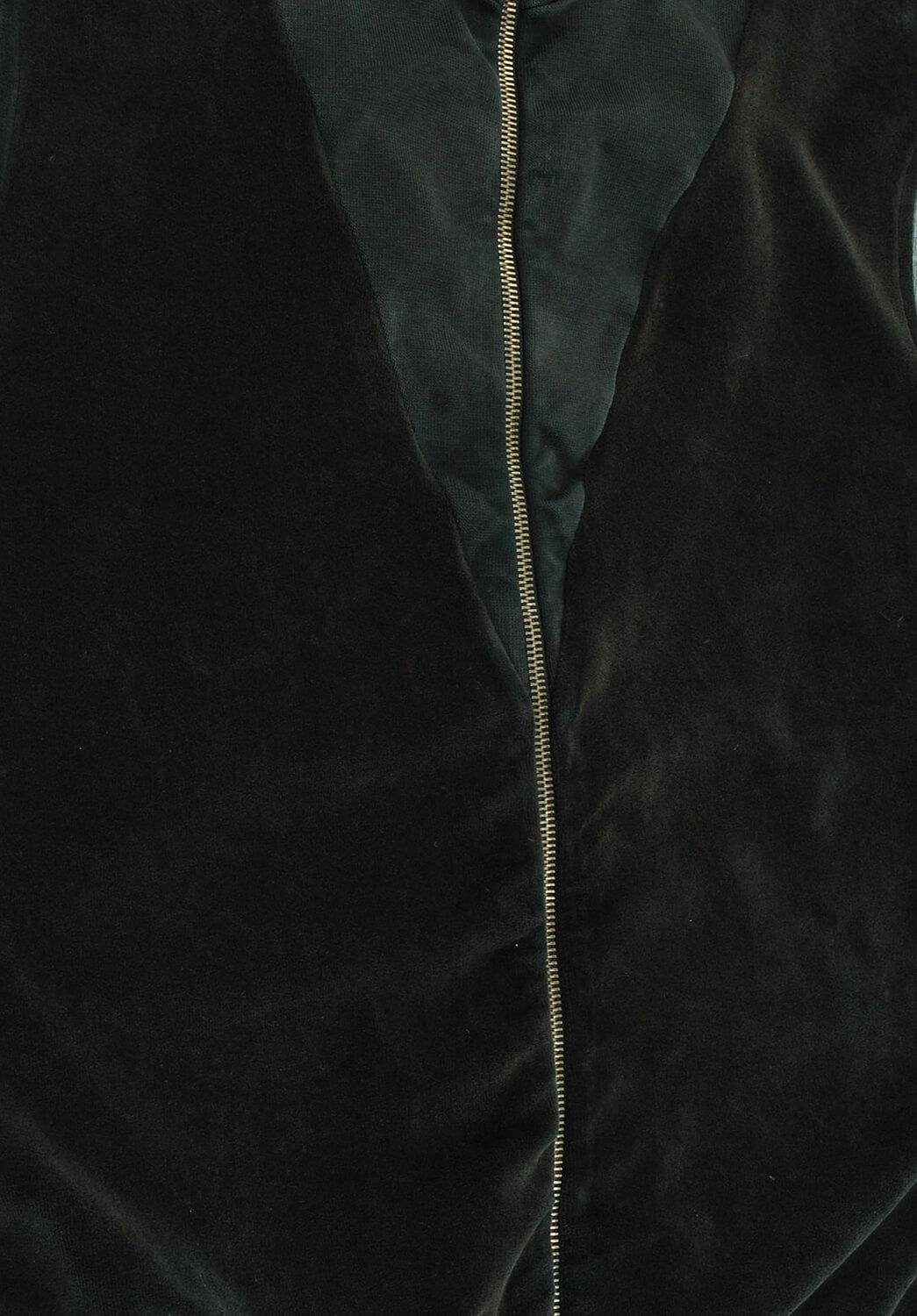 Black Vintage Martin Margiela High Neck Zipped Men Velour Top Vest Size M For Sale