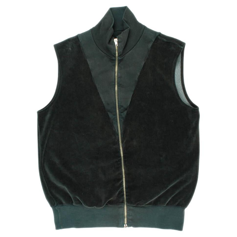 Vintage Martin Margiela High Neck Zipped Men Velour Top Vest Size M For Sale