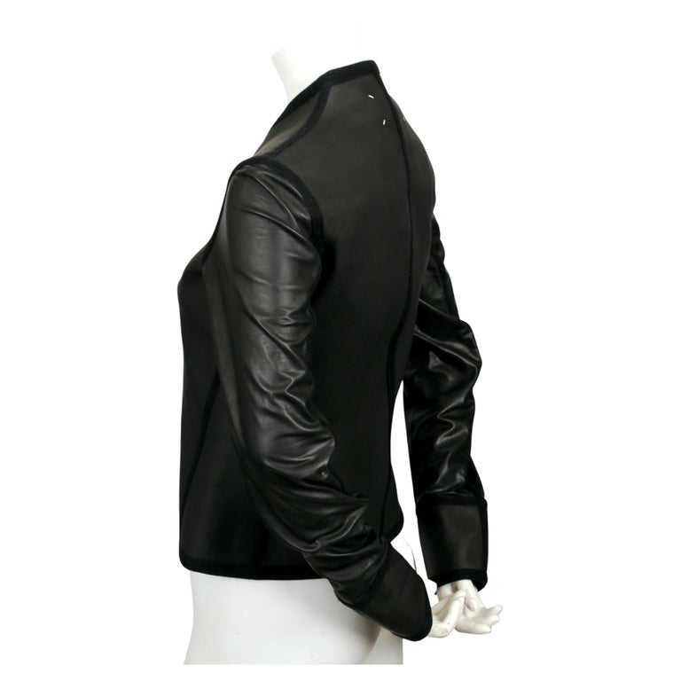 Women's or Men's Vintage MARTIN MARGIELA Replica '1970's diving jacket' in leather and neoprene For Sale