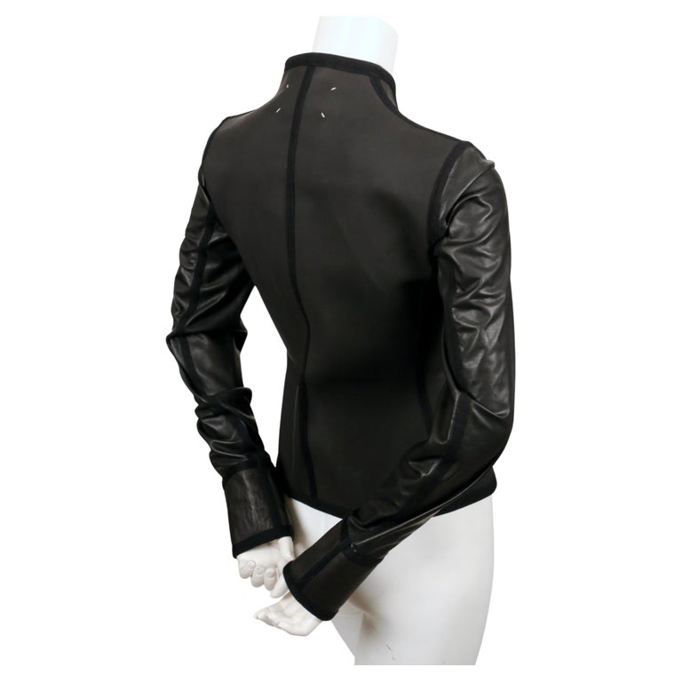 Vintage MARTIN MARGIELA Replica '1970's diving jacket' in leather and neoprene For Sale 1