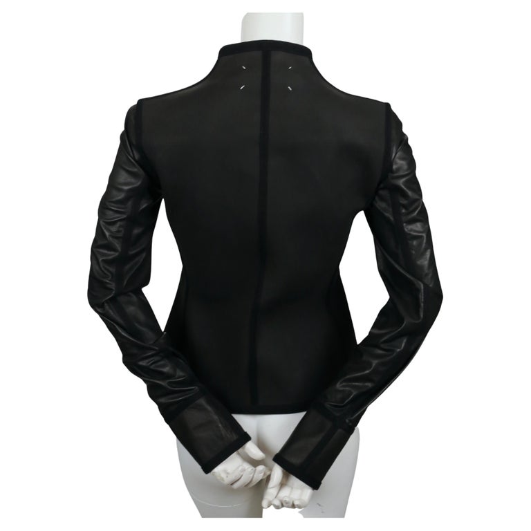 Vintage MARTIN MARGIELA Replica '1970's diving jacket' in leather and neoprene For Sale 2