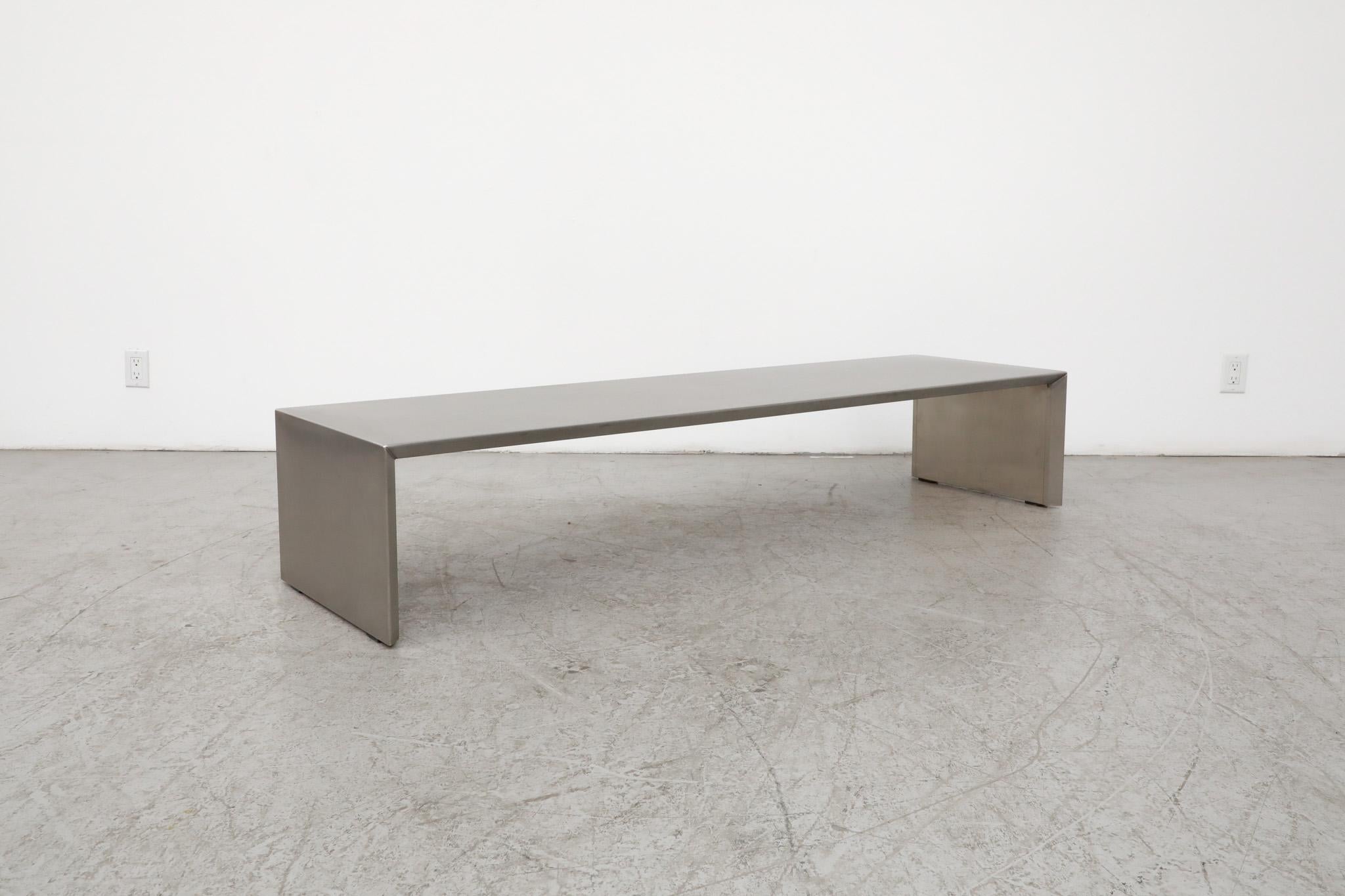 Aluminium Table basse ou banc vintage en chrome, style Martin Visser en vente