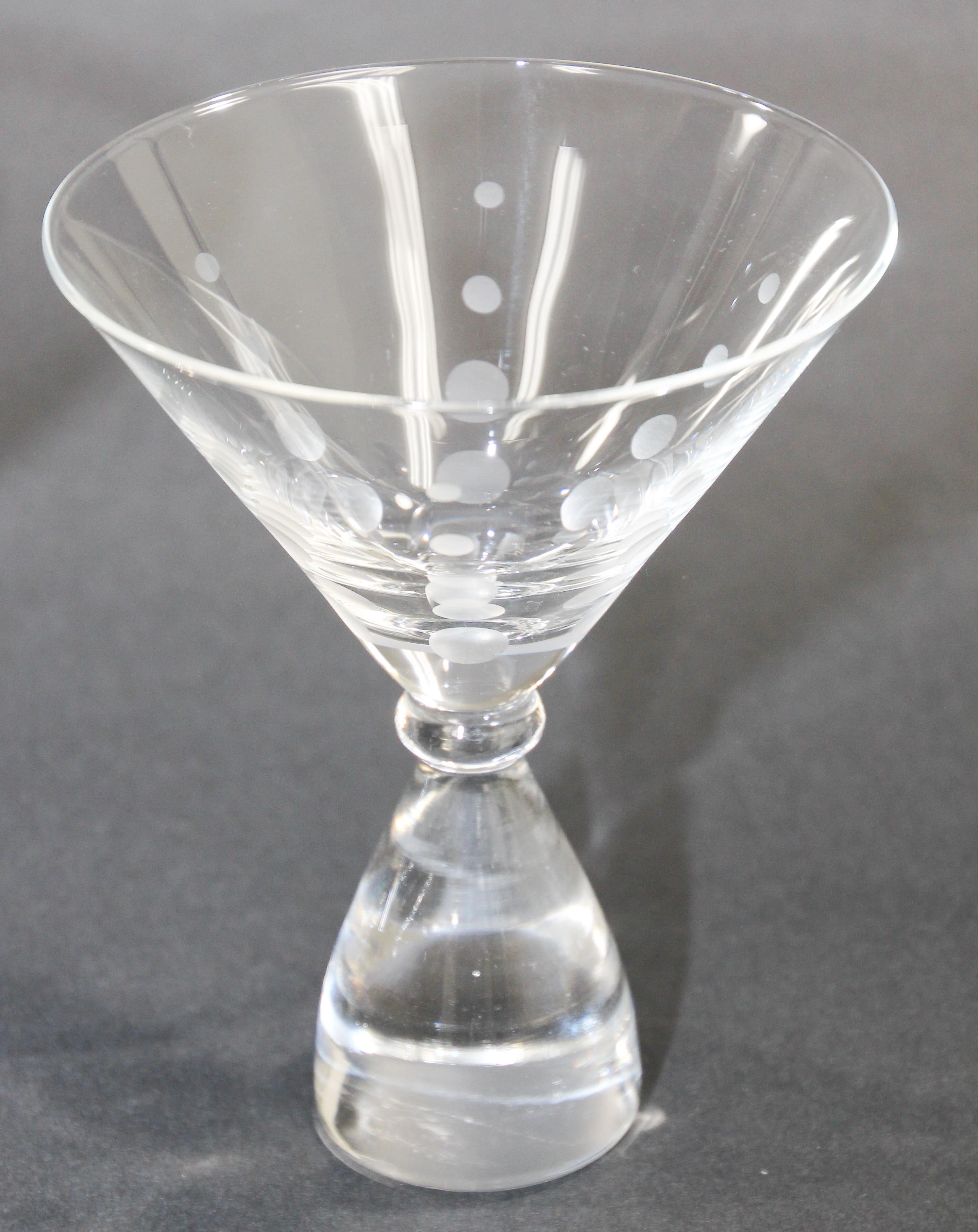 20th Century Vintage Martini Crystal Glasses Set of 5