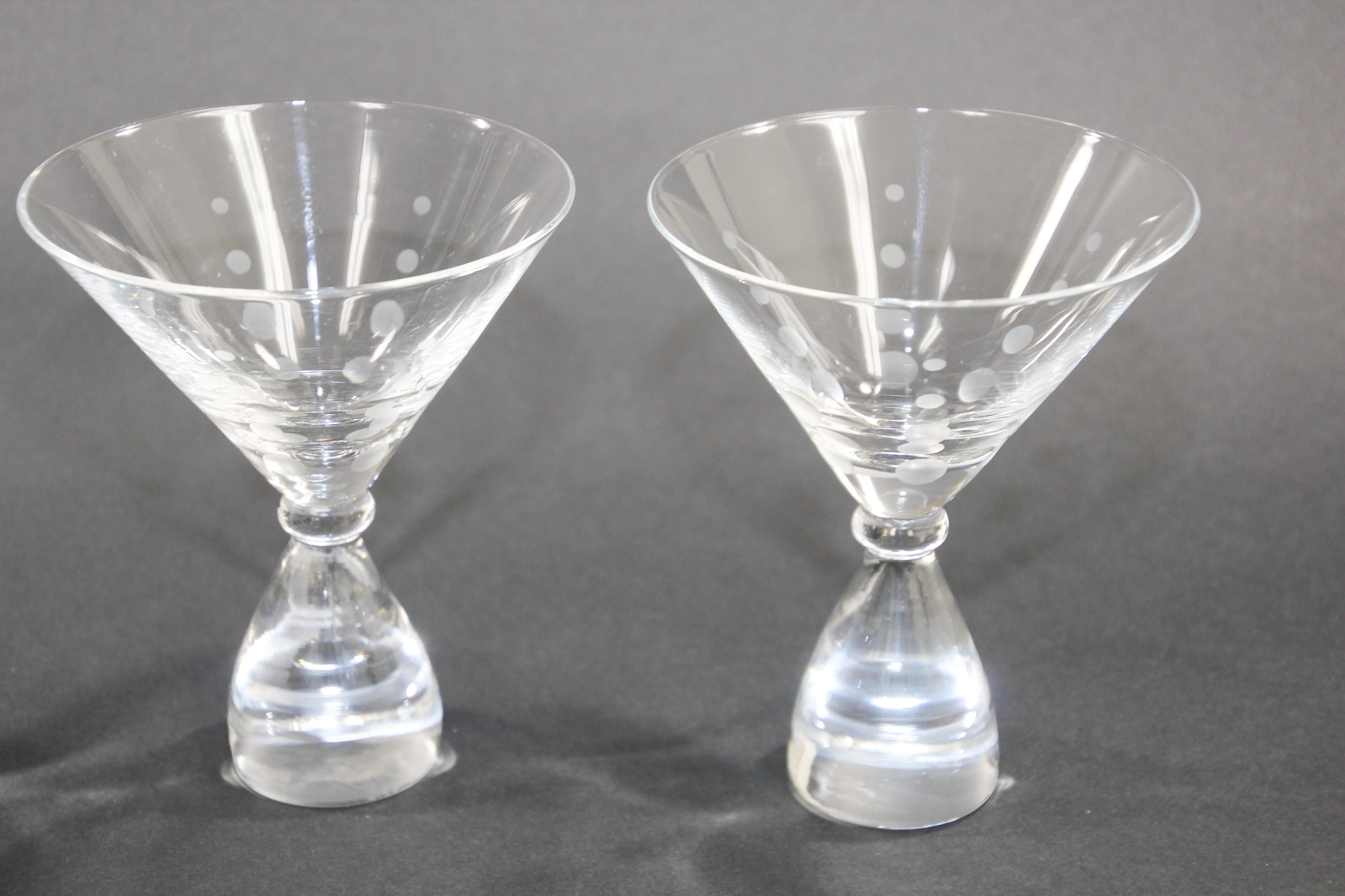 Vintage Martini Crystal Glasses Set of 5 1