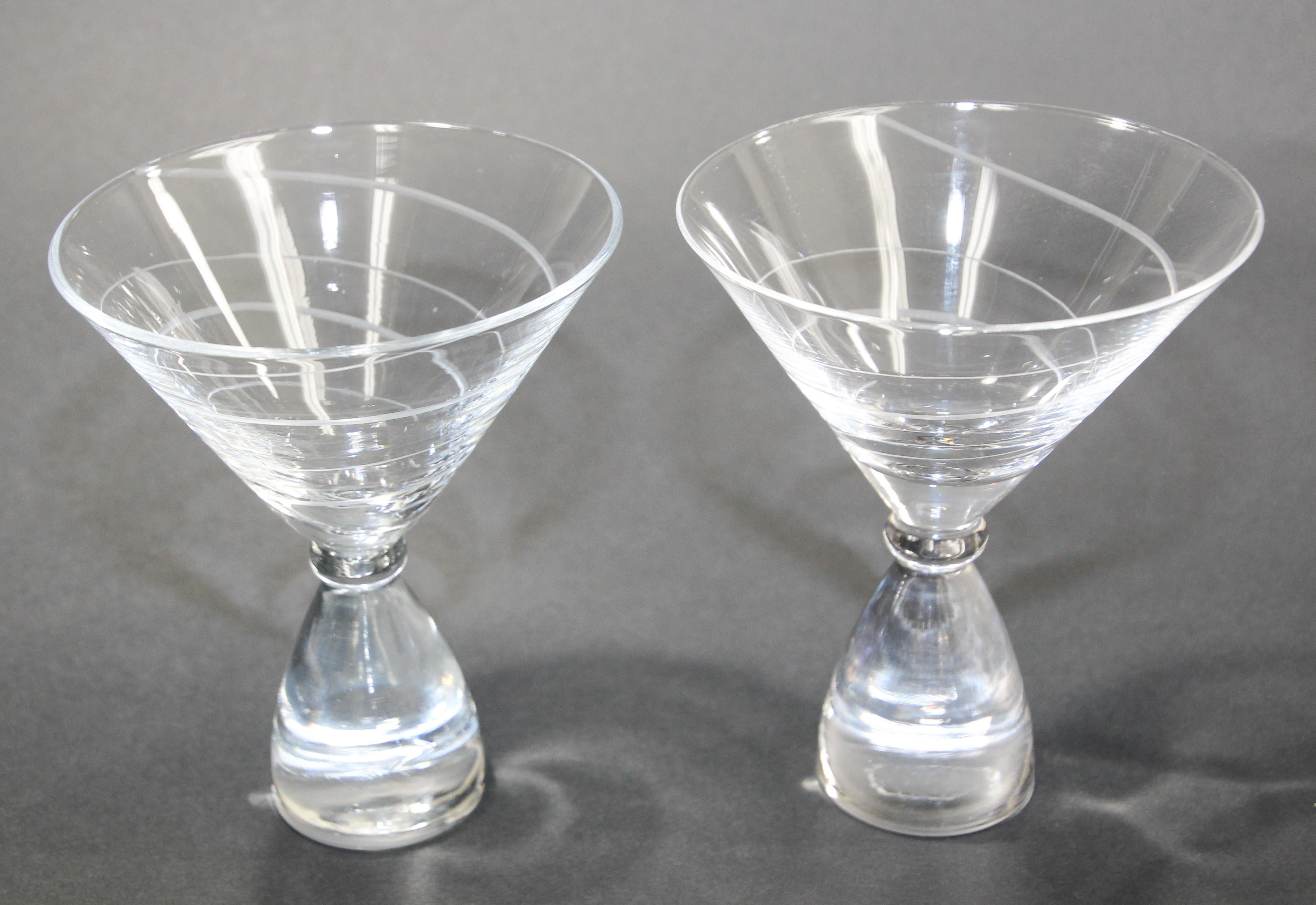 Vintage Martini Crystal Glasses Set of 5 2
