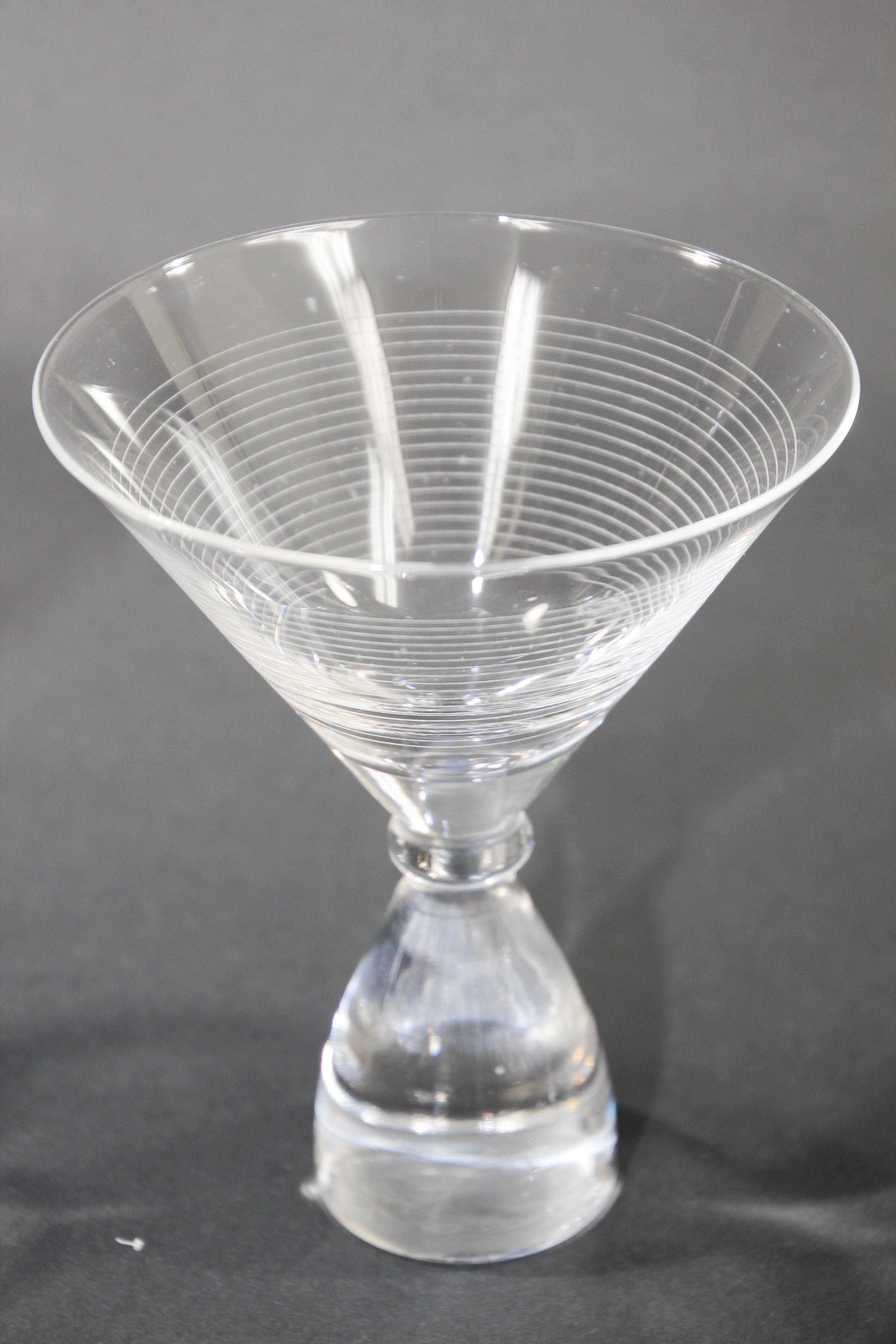 Vintage Martini Crystal Glasses Set of 5 3