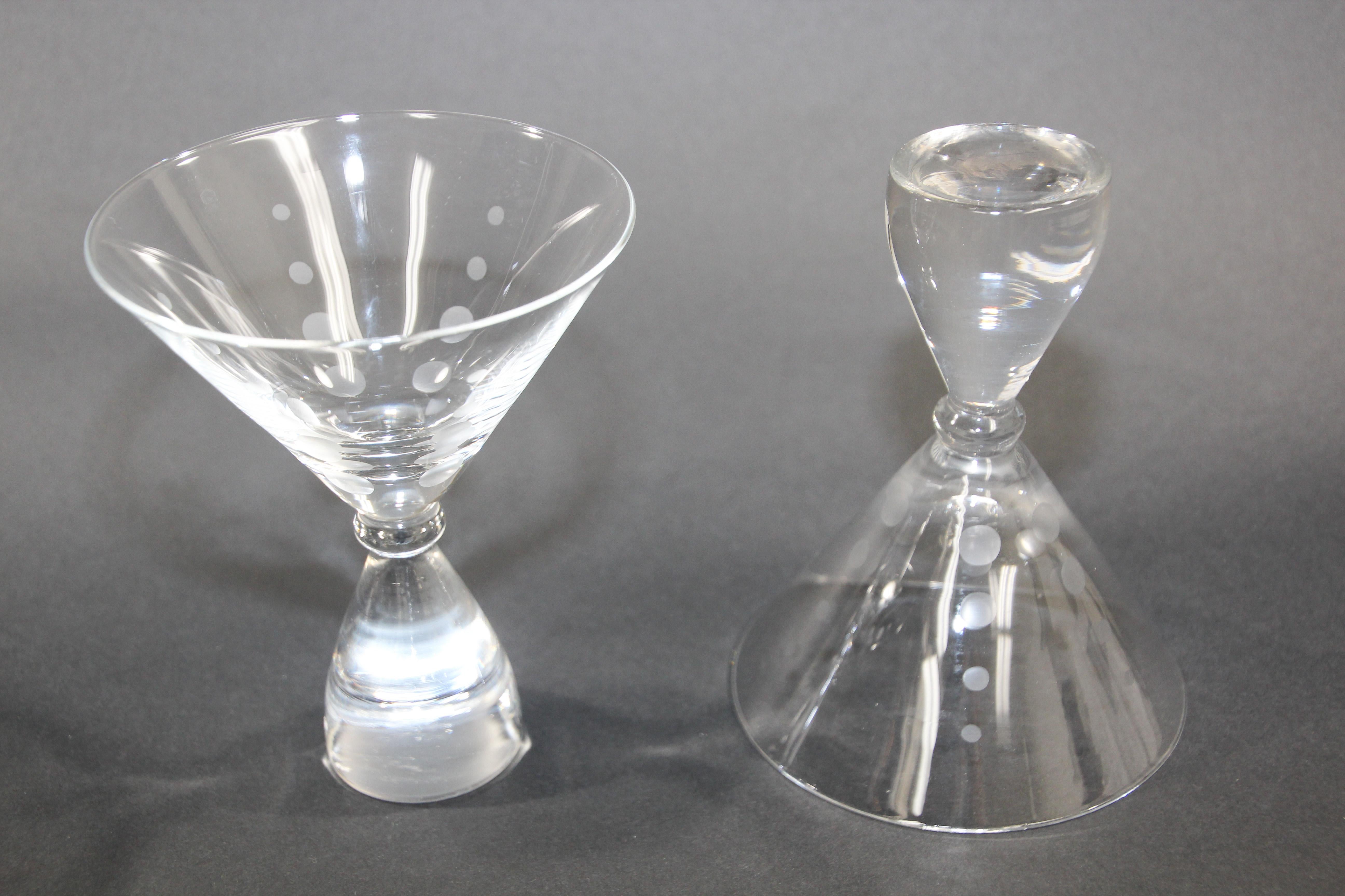 Vintage Martini Crystal Glasses Set of 5 5