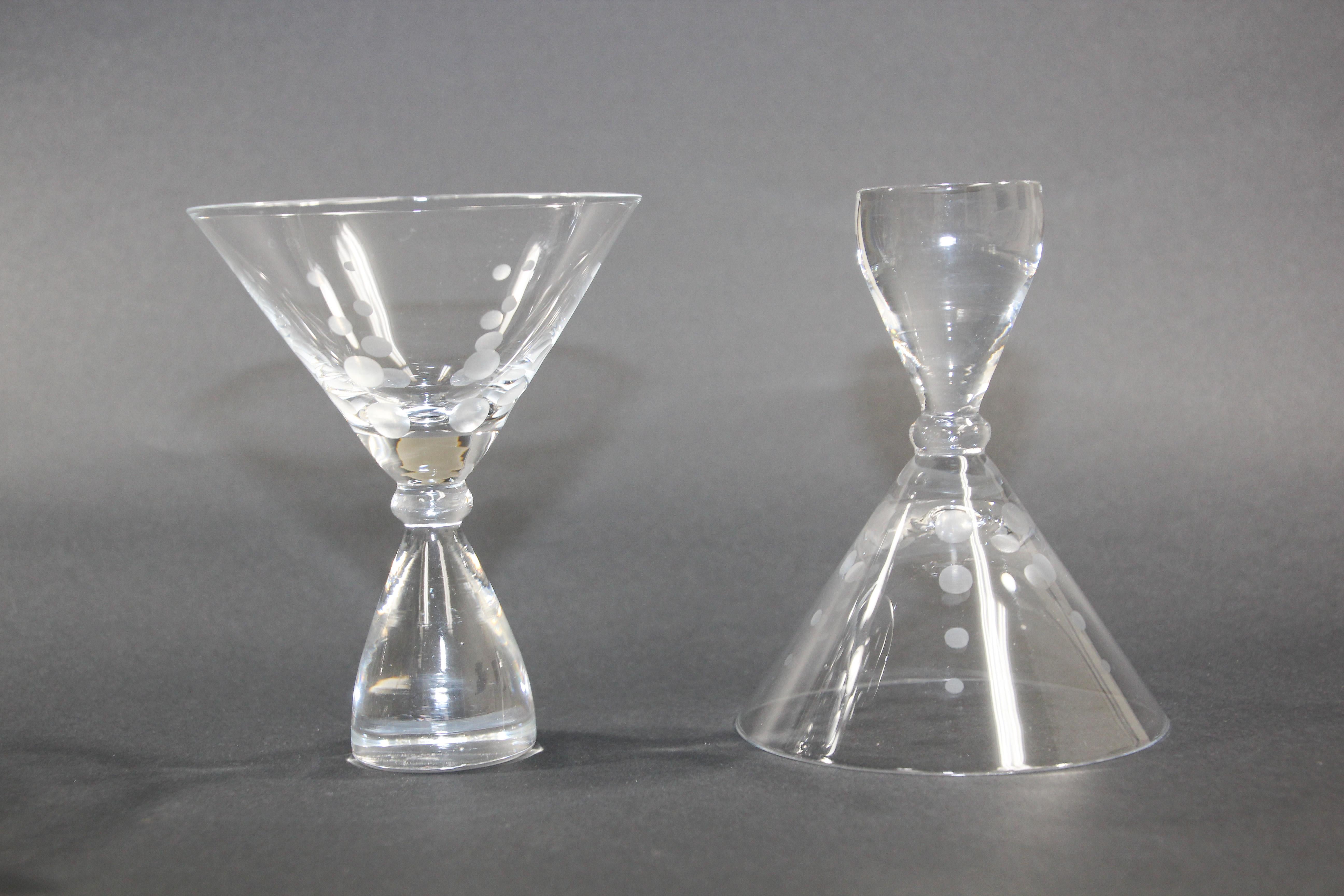 Vintage Martini Crystal Glasses Set of 5 10