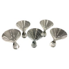 Vintage Martini Crystal Glasses Set of 5