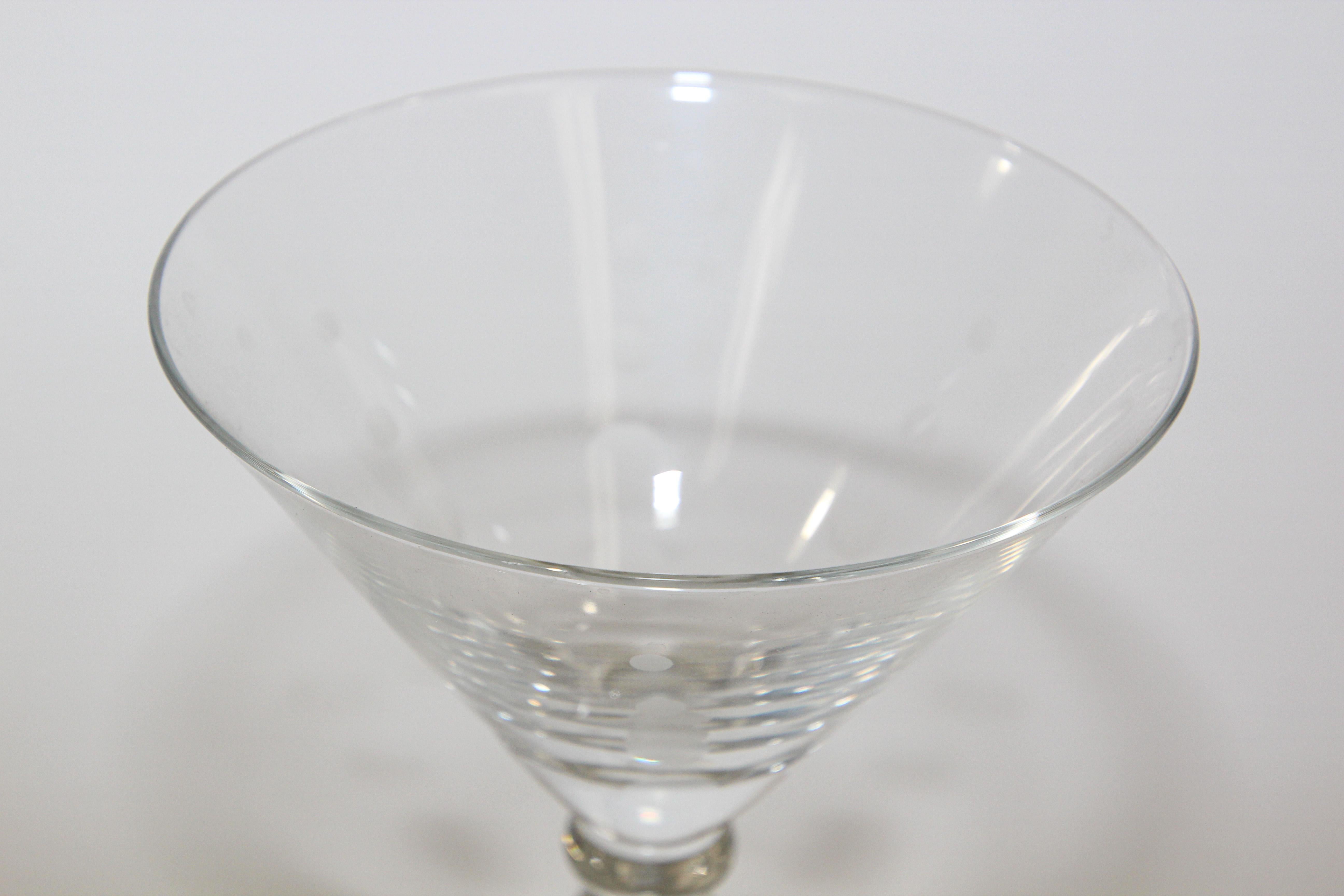 American Vintage Martini Crystal Glasses Set of 5