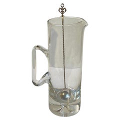 Vintage Martini Glass Pitcher with Turkish Silver Stirrer