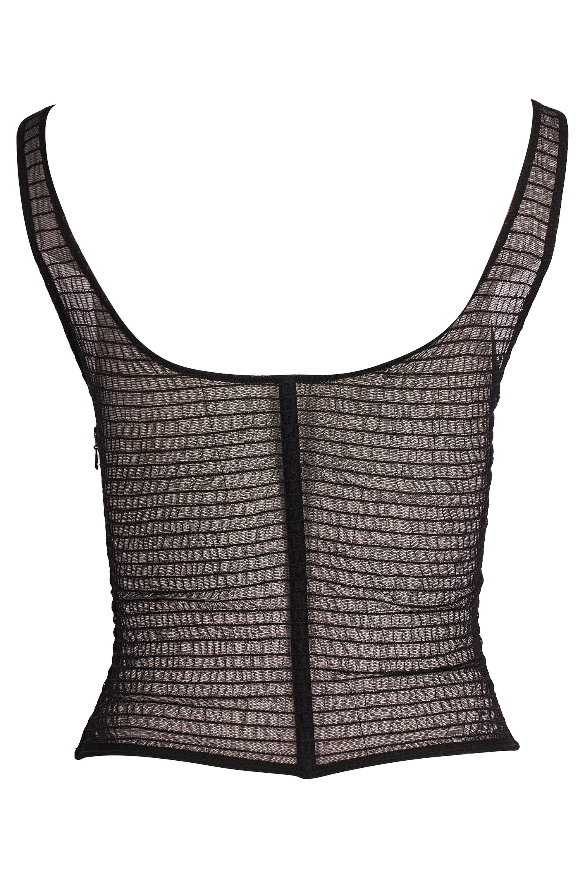 Vintage Marvel By La Perla Schwarzes Spitzenkorsett im Angebot 1