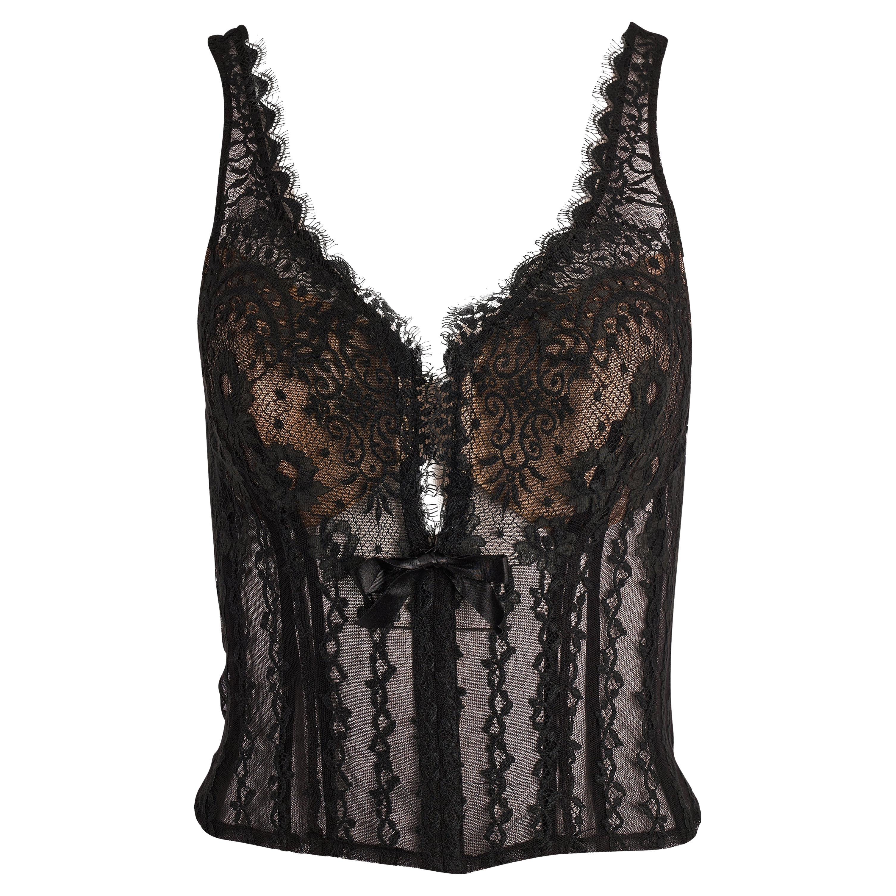 Vintage Marvel By La Perla Corset noir en dentelle